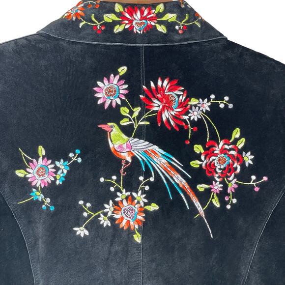 AVANTI NEW YORK Women’s Boho Western Embroidered Suede Jacket Small - Picture 5 of 5